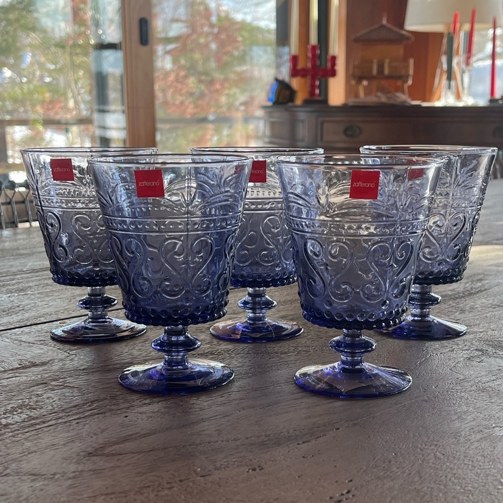 Zafferano Provenzale Amethyst Wine Goblets – Set of 5, Barneys NY, New in Box